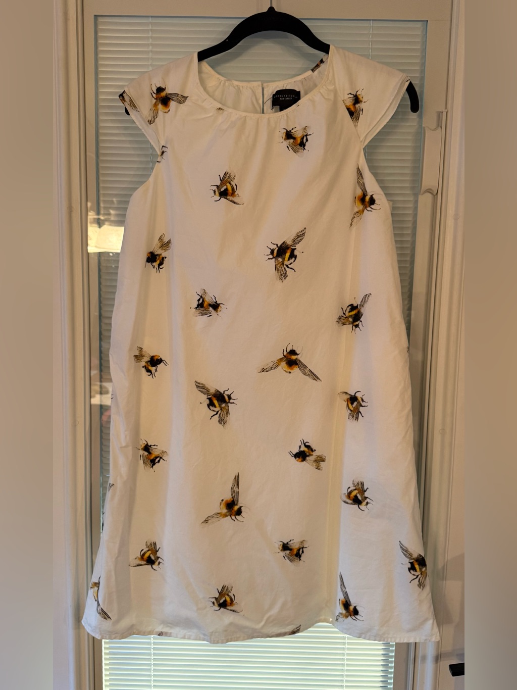 Victoria Beckham For Target Bumble Bee Print Cotton Cap Sleeve Dress Girl's Xl